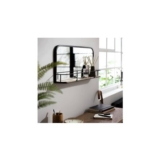 Habitat Rectangular Wall Mirror with Shelf – Black
