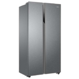 Haier HSR3918ENPG, Side by Side Fridge Freezer, E Rated in Silver – 2 Year Warranty