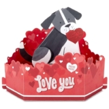 Hallmark Valentines Day Card, 3D & Pop Up Cute Dog Design, Musical, Wagging Tail, Moving Head, Red