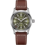 Hamilton Mens Khaki Field Leather Green Dial Automatic 42mm Watch – H70605560
