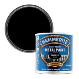 Hammerite Direct to Rust Metal Paint – Smooth Black Finish 250ML