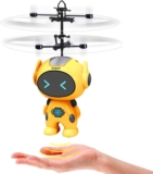 Handheld Sensor Flying Ball Drone with Gyro & LED Light, Gesture Controlled Flying Robot Toy for Indoor Outdoor Games Indoor Outdoor Motion-Activated Flying Robot Toy Flying Ball Drone (Yellow)
