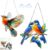 Hanging Window Decorations, 2 Suncatchers, Bird Hangings, Stained Glass Sunshades (Large, Small)