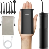 Hangsun Mini Travel Water Flosser, Portable Cordless Oral Irrigator: 31 Modes with DIY Water Pressure Dental Flosser, IPX7 Waterproof, Telescopic Tank, 6 Jet Tips for Braces and Bridges Care