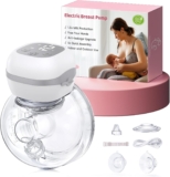 Haokoo Electric Breast Pump Wearable, Hands-Free & Ultra Quiet 40dB Portable Pump with 3 Modes & 12 Levels, Long Battery, Lightweight 201g for Working & Nursing Moms, BPA-Free