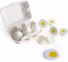 Hape Egg Carton 3 Hard-Boiled Eggs with Easy-Peel Shell & 3 Fried Eggs, Wooden Realistic Educational Toy for Children 3