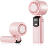 HappyGoo Portable Fan, 5-Speed Turbo Mini Fan, Smart LED Display for Speed and Battery, Quiet Low-Noise Design, Suitable for Outdoor, Travel, Commuting, and Summer Use