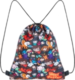 Harry Potter Drawstring Bags, Chibi Character Small School Or Travel Bag For Boys Or Girls, Lightweight String Backpack For Gym, PE Kit, Football Shoes, Swimming, Sports, Gift Idea For Kids And Teens