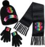 Harry Potter Gloves Scarf & Beanie Hat Set for Girls & Teens 7-14 Years, 3 Pcs Warm Winter Accessories Set, Gifts for Girls