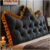 Headboard with Large Back Cushion and Comfortable Reading Backrest for Bed, Couch, Wall and Day Bed(Crystal velvet-black,180 65cm)
