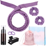 Heatless Curlers Headband Set, Velour Heatless Curls, Soft and Comfortable Heatless Hair Curlers, Hair Curlers No Heat for Hair DIY (Purple)