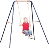 Hedstrom Single Play Swing – Robust Steel Construction, Chunky Blow-Moulded Seat, Powder-Coated Frame – Suitable for Ages 3-10 – Outdoor Garden Toy for Boys and Girls – Ground Pegs Included
