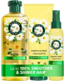 Herbal Essences Smooth & Shine Chamomile Set: Shampoo Conditioner Lightweight Leave-in Conditioner Spray All in One Detangle, Nourish, Tame Frizz, Repair, Add Shine & Lasting Scent