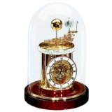 Hermle Astrolabium Skeleton Glass Dome Mahogany Table Clock