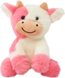 Highland Cow Plush Stuffed Animal, Highland Cow Plush Home Decor Cows Soft Stuffed Animal for Home Decoration Sleeping Companion and Stress Relief for Adults (Pink White)