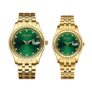 His and Hers Couple Watches Set, Gold Plated Stainless Steel