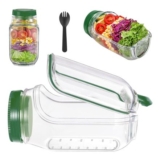 HoldOneLight Salad Jar with Side Opening, Dressing Compartment, Leak-Proof