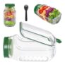 HoldOneLight Salad Jar with Side Opening, Dressing Compartment, Leak-Proof