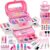 Hollyhi 58pcs Kids Real Makeup Sets for Girls, Safe Washable Children Pretend Dress Up Toys Make Up Starter Kit, Princess Holidays Birthday Gifts for Age 3 4 5 6 7 8 9 10 11 12 Year Old Girl (Pink)