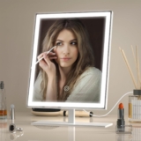 Hollywood Light Up Makeup Mirror 34 x 25 cm Dimmable Vanity Mirror with Lights, 3 Colour Modes, USB-C Powered with Adapter, Detachable 10x Magnifying, Smart Touch Control, For Dressing Table