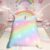Homewish Rainbow Duvet Cover For Kids Girls Teens Tie Dye Pastel Bedding Set Double Size Golden Glitter Girly Sweet Comforter Abstract Watercolor Art Bedspread Bedroom Decor 3 Piece