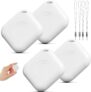 Hongtop 4 Pack Luggage Tracker,Bluetooth Tracker Works with Apple Find My(iOS Only),IP67 Waterproof,Replaceable Battery,Lost Mode,Smart Key Finder Item Locator for Keys,Luggage,Bags and More