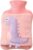 Hot Water Bottle 2L Large Hot Water Bottle Cute Dinosaur Animal Hot Water Bottles Small Kids Fluffy Hot Water Bag for Hand Feet Warmer Neck Shoulder Pain Relief (Pink)