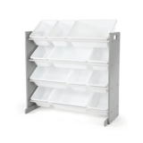 Humble Crew Toy Storage Organiser with 12 BPA-Free Bins, Grey/White