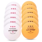 Hy-Pro 12 Pack Table Tennis Balls – Professional 3 Star, 40 mm, ABS Quality, High Performance, White/Orange