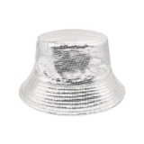 Hybursky Shiny Metallic Reversible Packable Waterproof Bucket Hat Silver