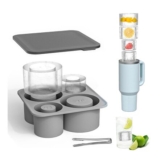 IETWATE 4-in-1 Silicone Ice Tray with Lid