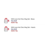 INSTORE ONLY DEAL with Love Hot Choc Mug Set – Bows or Hearts