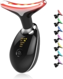 INTENSO Face Massager, Anti-Aging Neck Eye Massager with 7 Colors 3 Modes, Facial Massager for Skin Care, Anti-Wrinkle Device for Slimming Face-Black