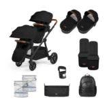 Ickle Bubba Virgo Single/Double 12-Piece Pram (Black)
