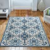 Imperial Rooms Area Rugs for Bedroom – Vintage Rugs Living Room 80×150 Cm Modern Floor Carpet – Traditional Design Non Shedding Durable Super Soft Rug Easy to Clean (Luna)