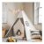 Indoor Kids Teepee Tent Foldable with Mat, Flags, Storage Bag