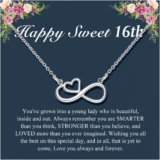 Infinity Heart Birthday Necklace for 13 16 18 Year Old Women Girls, Birthday Present for Daughter Granddaughter Sister Friends