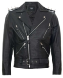 Infinity Leather Brando Black Ghostrider Spiked Leather Biker Jacket – Sizes XS to 5XL – Sold & Delivered by Infinity Leather