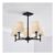 Inlight Almir Matt Fabric & Metal Black 5 Lamp LED Ceiling Light