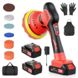 Innsky Cordless Car Polisher, 2 x 21V 4.0Ah Rechargeable Batteries – Black/Red