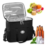 Insulated Portable Lunch Cooler with Side Pockets and Adjustable Strap