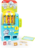 Interactive Vending Machine Toy for Kids Ages 3, Play Drink Dispenser with Lights & Sounds, Real Coin & Card Mode, Quiz Game, Pretend Play Cash Register Gift for Boys and Girls