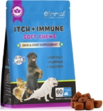 Itch and Immune Chews for Dogs(60 Chews),Skin & Coat Supplement,Soothe Itchy Paws,Skin,Eyes, Ears – Supports Seasonal Itching,for All Breeds and Sizes,Peking Duck Flavor