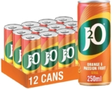 J2O Fruit Juice, Orange and Passion Fruit, 250ml Cans (Pack of 12)