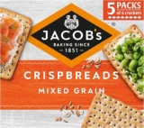 JACOBS Crispbreads Mixed Grain Crackers, 20 Crackers Per Pack, 190 g (Pack of 1)