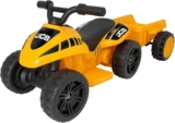 JCB Battery Operated Mini Quad with Trailer Electric Powered Construction Ride on Car for Children Ages 3 Includes Detachable Trailer