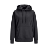 JJXX Womens Jxabbie RLX Hooded Sweatshirt, Black/White Logo, XS