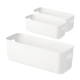 JLNGTHONG 3-Pack White Rectangular Storage Baskets 27.5109.5 Cm