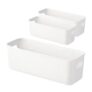 JLNGTHONG 3-Pack White Rectangular Storage Baskets 27.5109.5 Cm