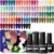 JODSONE Gel Nail Polish Set, 324 PCS Classic White Black Red Purple Pink Blue Gel Polish Set with Base Top Coat Suitable for All Seasons Soak Off Nail Varnish Kit Nail Salon Set Gifts for Women